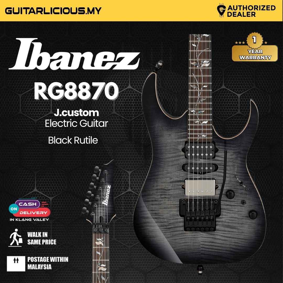 Ibanez RG8870  J.custom Electric Guitar - Black Rutile