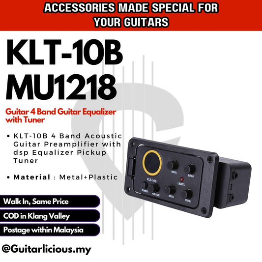 Guitar 4 Band Guitar Equalizer with Tuner KLT-10B MU1218