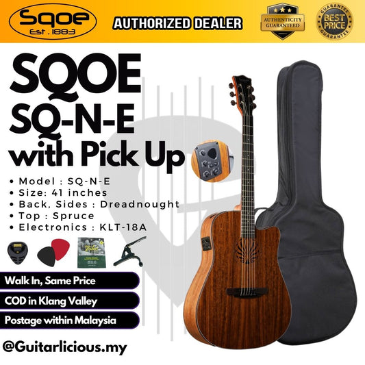SQOE SQ-N-E 40 inch Dreadnought Acoustic Guitar with Sqoe KLT-18A pick up ( SQOE/SQ-N-E )