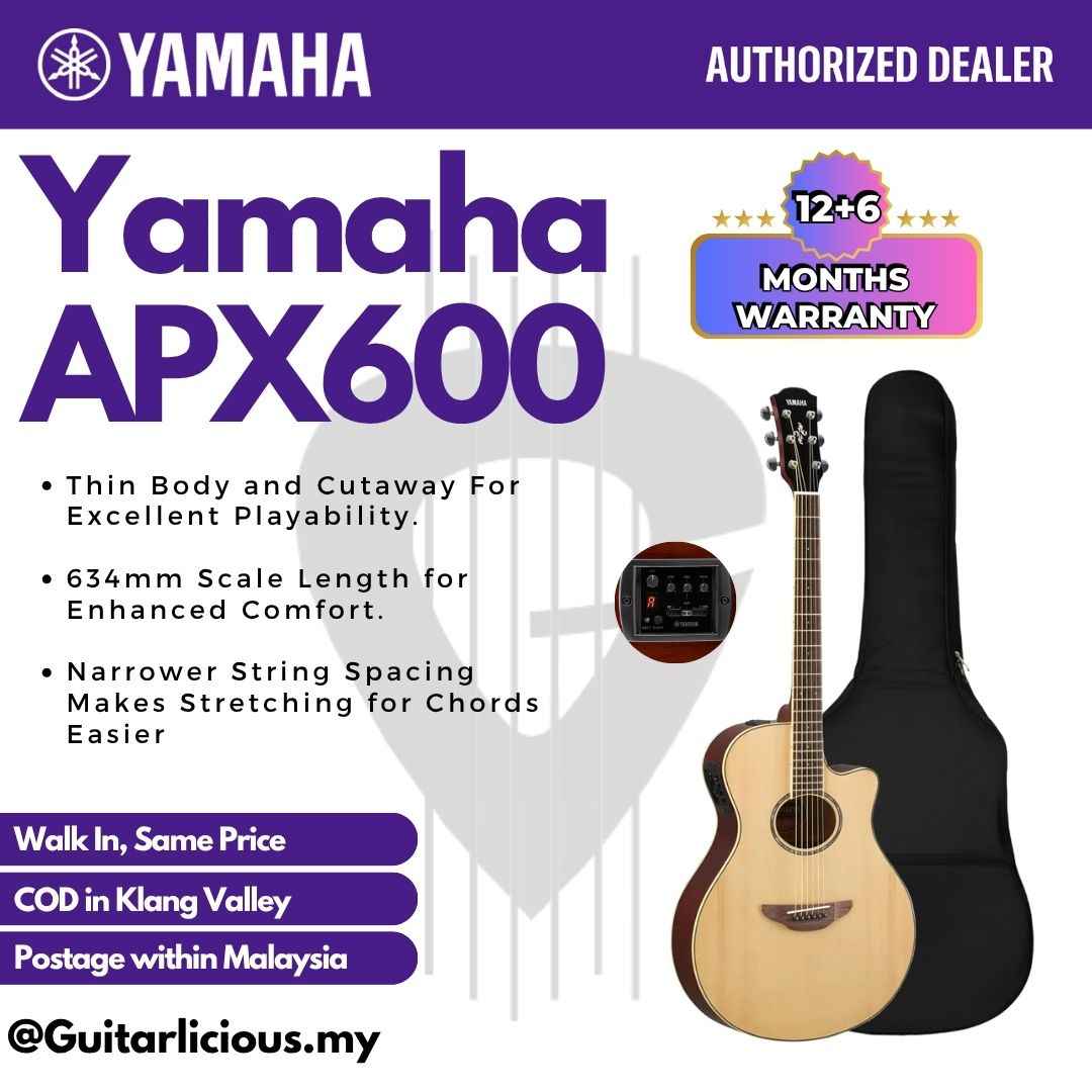 Yamaha APX600 Thin-line Cutaway Acoustic-Electric Guitar - ( APX600 / APX 600 / APX-600 )