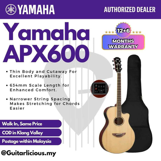 Yamaha APX600 Thin-line Cutaway Acoustic-Electric Guitar - ( APX600 / APX 600 / APX-600 )