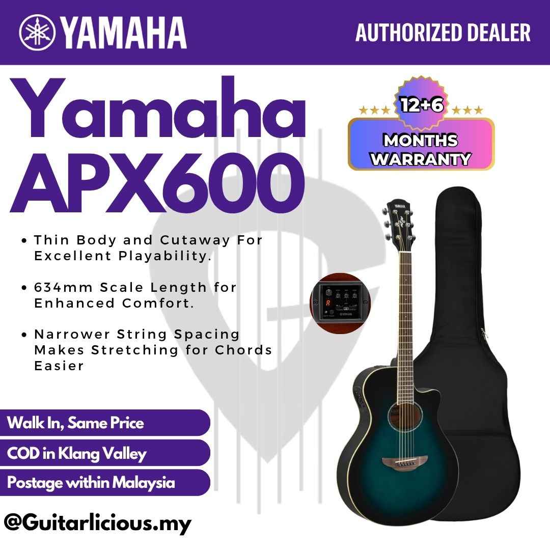 Yamaha APX600 Thin-line Cutaway Acoustic-Electric Guitar - ( APX600 / APX 600 / APX-600 )