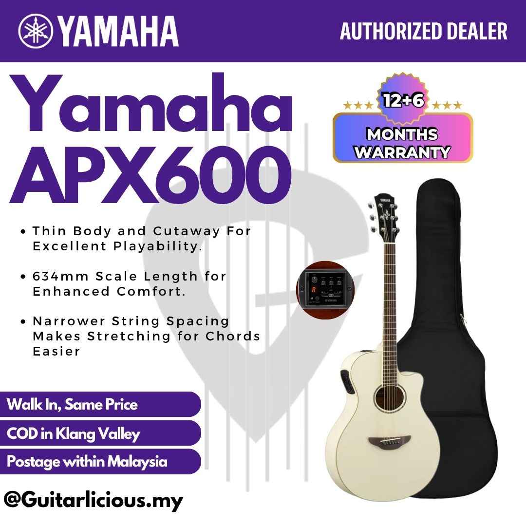 Yamaha APX600 Thin-line Cutaway Acoustic-Electric Guitar - ( APX600 / APX 600 / APX-600 )