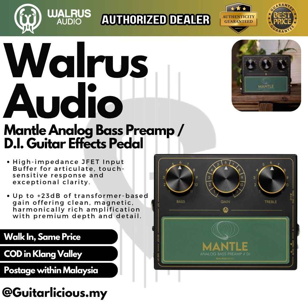 Walrus Audio Mantle Analog Bass Preamp/DI Guitar Effects Pedal