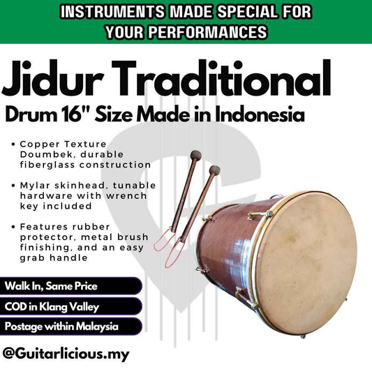 Jidur Traditional Drum 16" Size  (Buatan Indonesia)