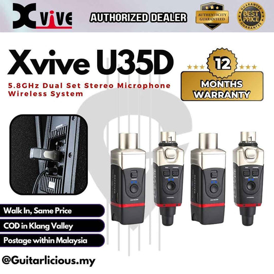 Xvive U35D 5.8GHz Dual Set Stereo Microphone Wireless System