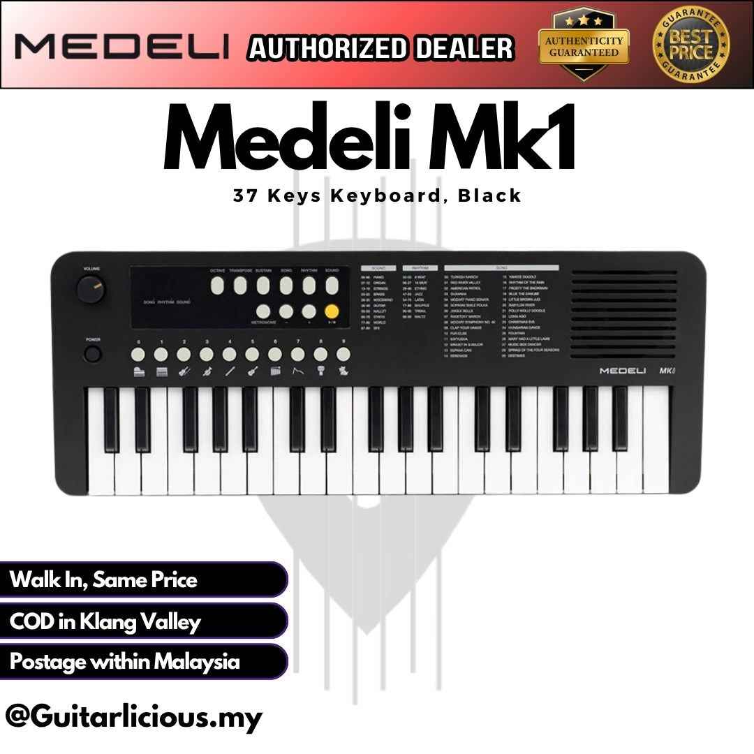 Medeli Mk1 37 Keys Keyboard, White / Black ( Mk-1 / Mk 1 )