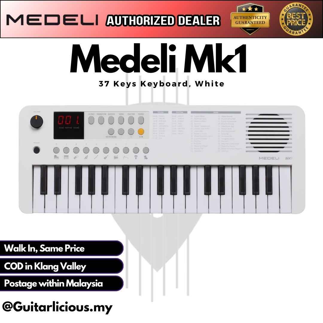 Medeli Mk1 37 Keys Keyboard, White / Black ( Mk-1 / Mk 1 )