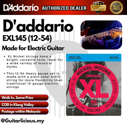 D'Addario EXL145 Nickel Wound Electric Strings -.012-.054 Heavy