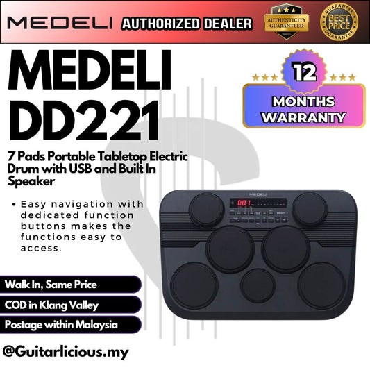 Medeli DD221 7 Pads Portable Tabletop Electric Drum with USB and Built In Speaker ( DD 221 / DD-221 )