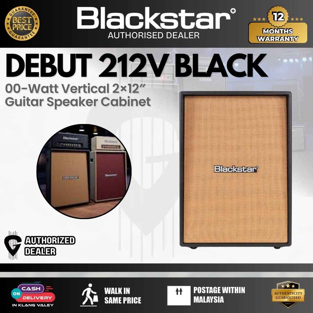 Blackstar DEBUT-212V – 100-Watt Vertical 2×12″ Guitar Speaker Cabinet in Black Finish