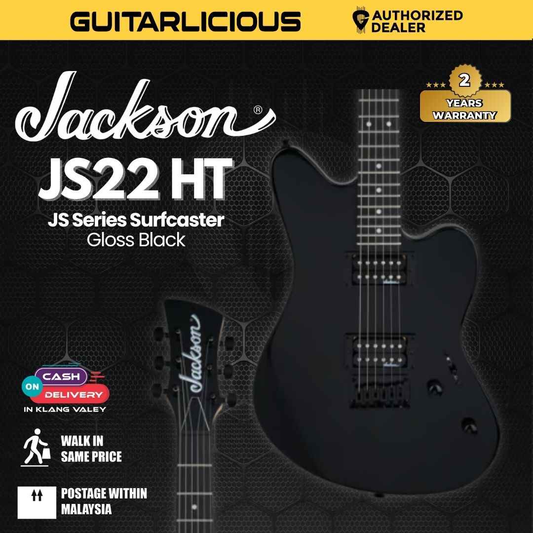 Jackson JS Series Surfcaster JS22 HT Electric Guitar, Gloss Black