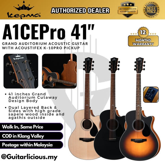 Kepma A1CEPro 41" Grand Auditorium Acoustic Guitar with AcoustiFex® K-10Pro Pickup ( A1CEPro-K10 Pro )