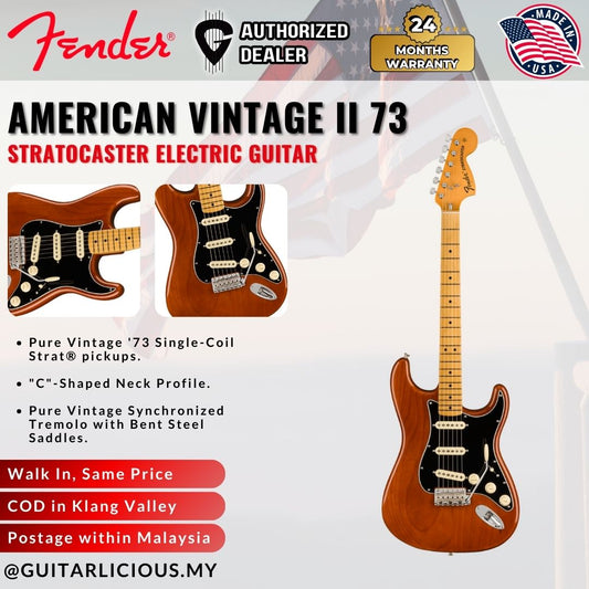 Fender American Vintage II 73 Stratocaster Electric Guitar, Maple FB, Mocha