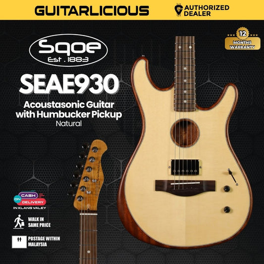 SQOE SEAE930 Acoustasonic Guitar with Humbucker Pickup