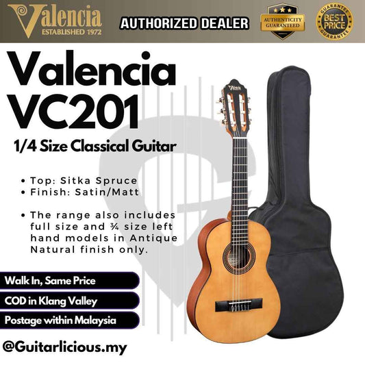 Valencia Classical Guitar VC201 1/4 Size Classical Guitar