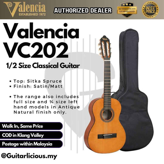 Valencia Classical Guitar VC202 1/2 Size Classical Guitar
