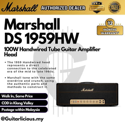 Marshall DS 1959HW 100W Handwired Tube Guitar Amplifier Head