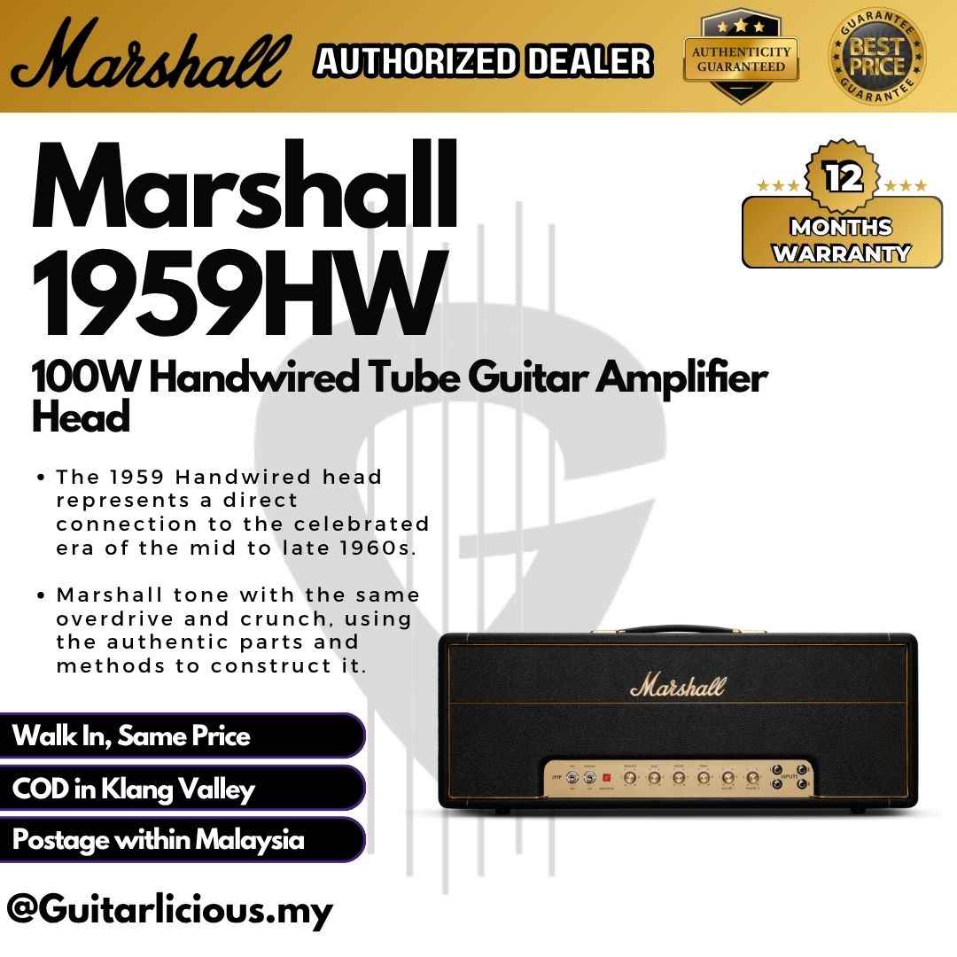 Marshall 1959HW 100W Handwired Tube Guitar Amplifier Head