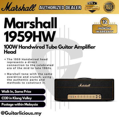 Marshall 1959HW 100W Handwired Tube Guitar Amplifier Head