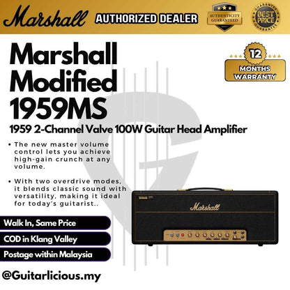 Marshall Modified 1959MS 1959 2-Channel Valve 100W Guitar Head Amplifier