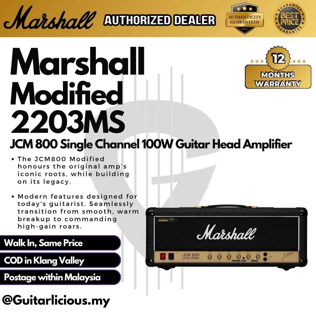 Marshall Modified 2203MS JCM 800 Single Channel 100W Guitar Head Amplifier