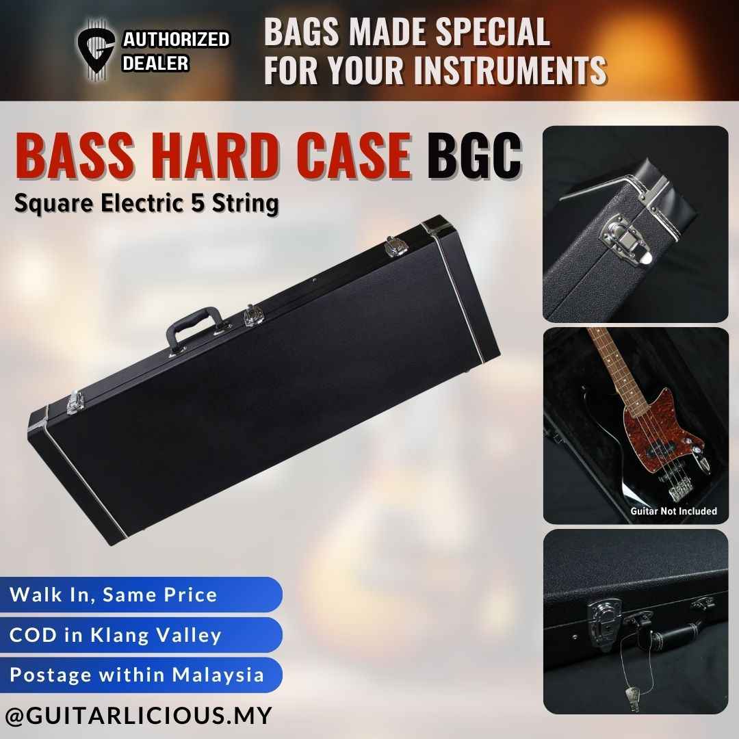 Square Electric 5 String Bass Hard Case BGC - Black