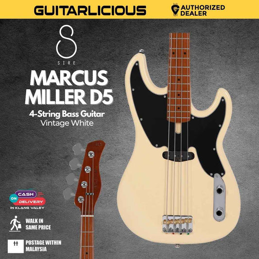 Sire Marcus Miller D5 Alder 4-String Bass Guitar - Vintage White