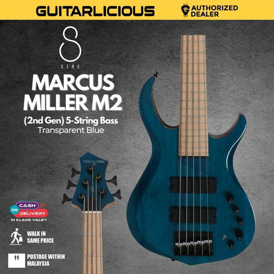 Sire Marcus Miller M2 (2nd Gen) 5-String Bass Guitar - Transparent Blue