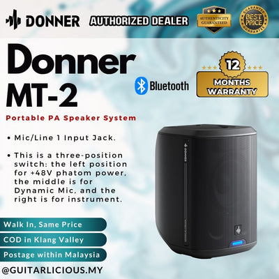 Donner MT-2 300 watt Portable Acoustic Guitar Bluetooth Speaker System