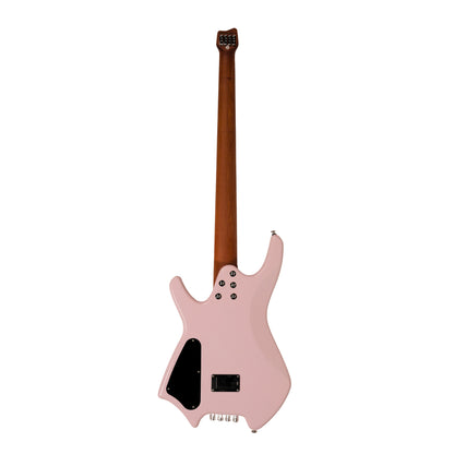 SQOE SBWT700 Warrior Headless 4 String Bass Guitar w Roasted Maple Neck - Shell Pink