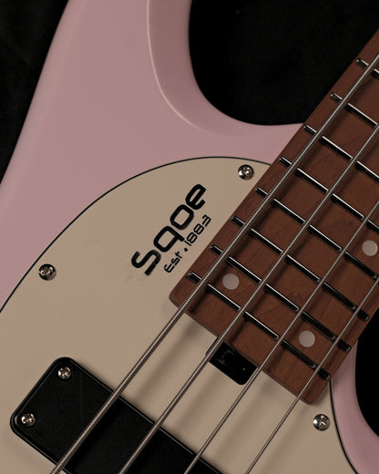 SQOE SBWT700 Warrior Headless 4 String Bass Guitar w Roasted Maple Neck - Shell Pink