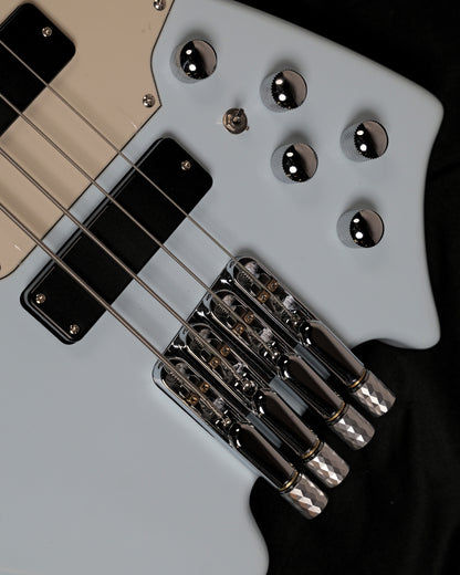 SQOE SBWT700 Warrior Headless 4 String Bass Guitar w Roasted Maple Neck - Sky Blue