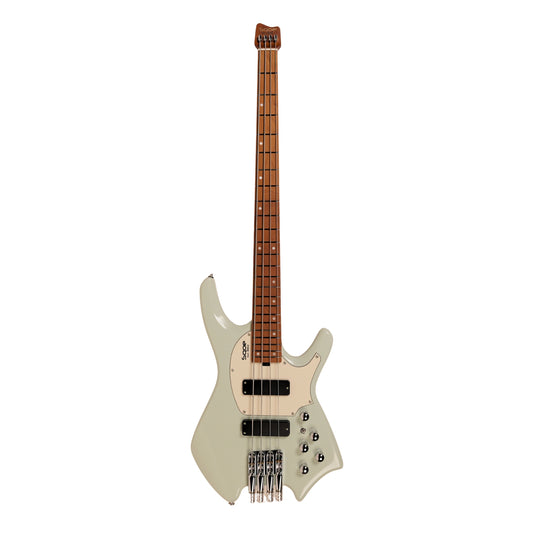 SQOE SBWT700 Warrior Headless 4 String Bass Guitar w Roasted Maple Neck - Surf Green