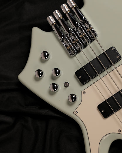 SQOE SBWT700 Warrior Headless 4 String Bass Guitar w Roasted Maple Neck - Surf Green