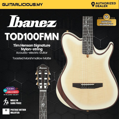 Ibanez TOD100FMN Tim Henson Signature Nylon-string Acoustic-electric Guitar - Toasted Marshmallow Matte
