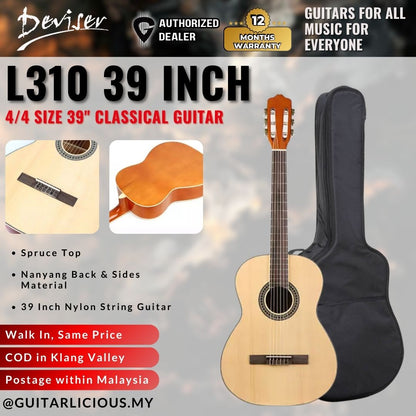 Deviser L310, 4/4 size 39" Classical Guitar ( L-310 / L 310 / L-310N-39 )