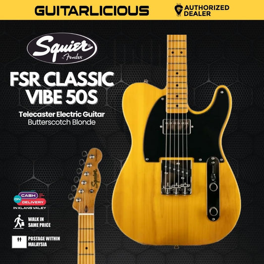 Squier FSR Classic Vibe 50s Telecaster Electric Guitar, Maple FB, Butterscotch Blonde
