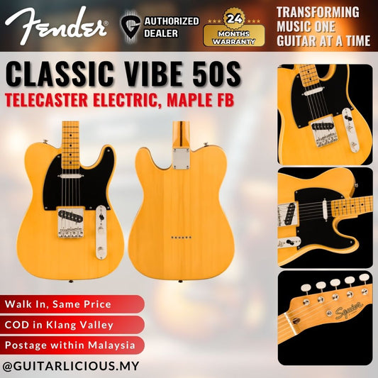 Squier Classic Vibe 50s Telecaster Electric Guitar, Maple FB - Butterscotch Blonde