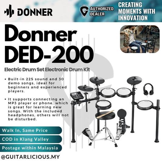 Donner DED-200 Electric Drum Set Electronic Drum Kit - EC3134