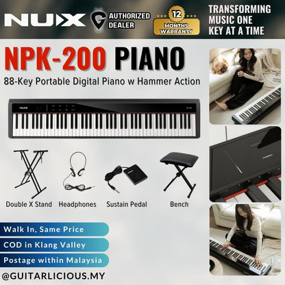 NUX NPK-200 88-Key Portable Digital Piano w Hammer Action