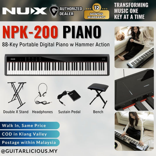 NUX NPK-200 88-Key Portable Digital Piano w Hammer Action