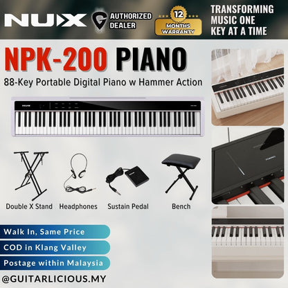 NUX NPK-200 88-Key Portable Digital Piano w Hammer Action