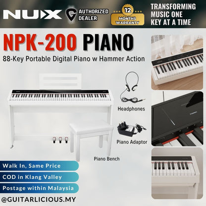 NUX NPK-200 88-Key Portable Digital Piano w Hammer Action