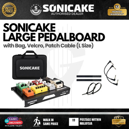 Sonicake Large Pedalboard with Bag, Velcro, Patch Cable (L Size) - QPB-31