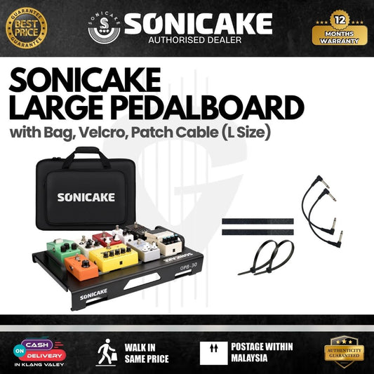 Sonicake Large Pedalboard with Bag, Velcro, Patch Cable (L Size) - QPB-31