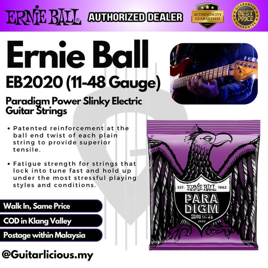 Ernie Ball Paradigm Power Slinky Electric Guitar Strings, 11-48 - EB2020