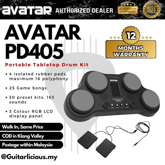 AVATAR PD405 Portable Tabletop Drum Kit / Percussion Pad ( PD-405 / PD 405 / HXW )