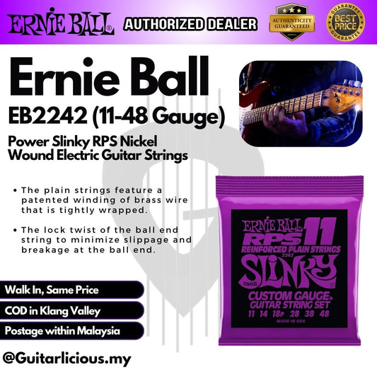 Ernie Ball Power Slinky RPS Nickel Wound Electric Guitar Strings, 11-48 - EB2242