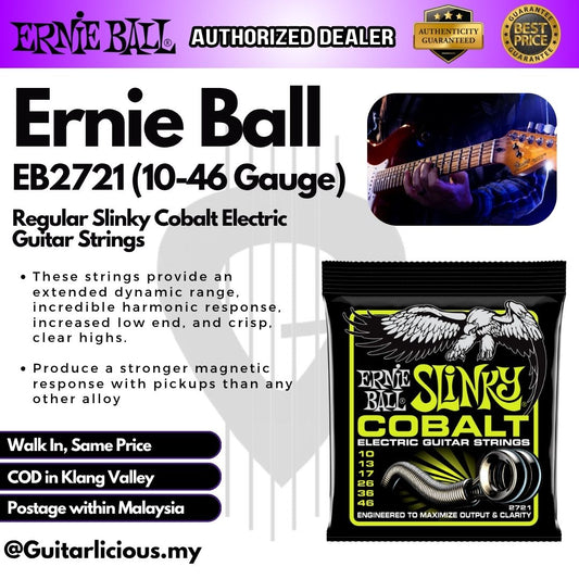 Ernie Ball Regular Slinky Cobalt Electric Guitar Strings, 10-46 - EB2721